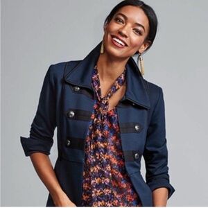 CAbi Navy Blue In The Band Jacket Military Sz XL